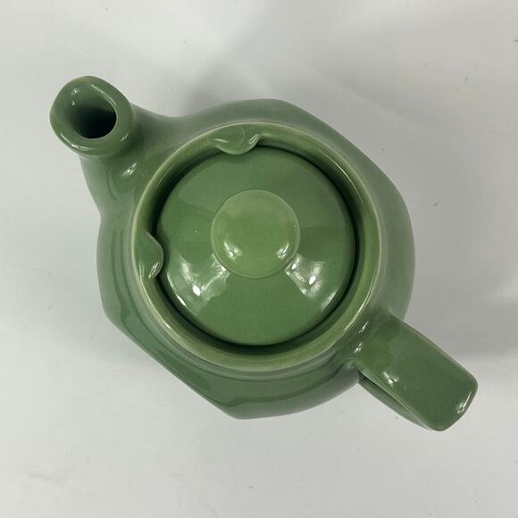 Green Teapot 6" Avocado Olive MCM Mid Century Retro Art Deco - Picture 5 of 12